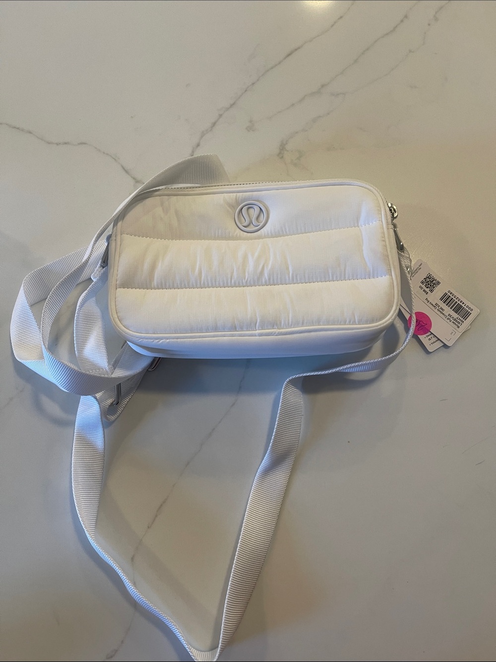 lululemon athletica wunder puff crossbody White Quilted Crossbody Camera Bag